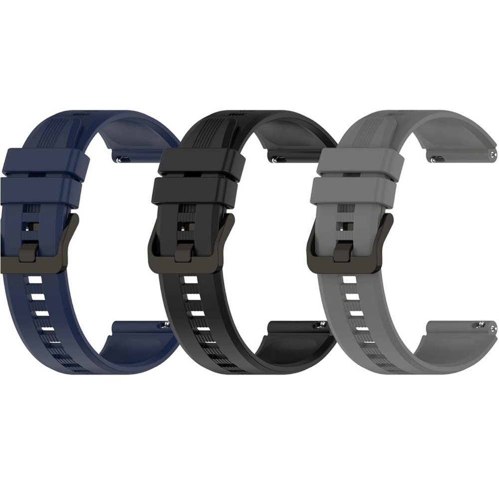 3-Pack Straps Compatible with Honor Watch GS 3 Smartwatch Replacement Silicone
